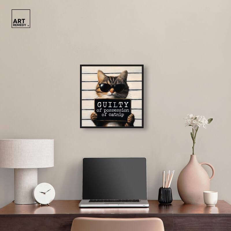 Guilty of Catnip Canvas by Art Remedy