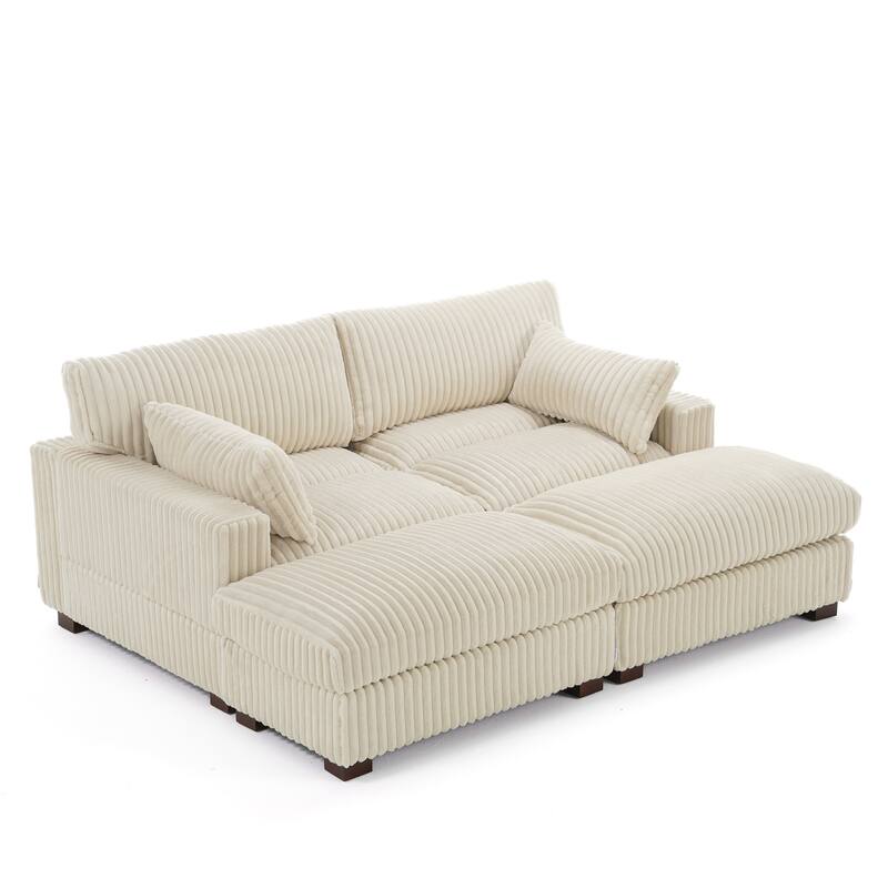 80"W Plush Modular Sectional Sofa with Pillows for Living Room