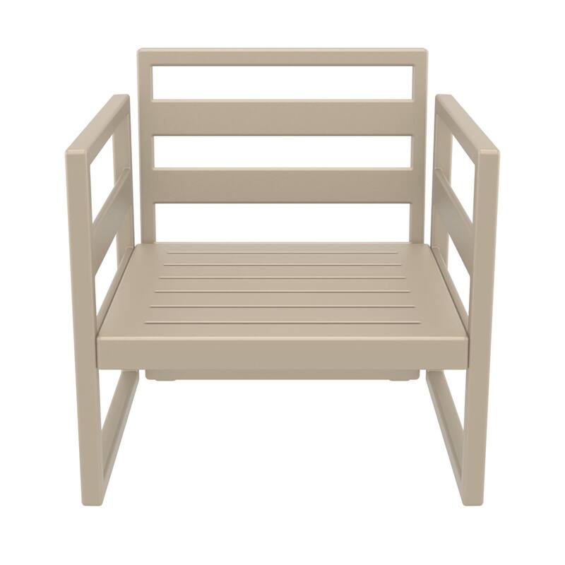 30" Taupe Brown Patio Club Chair with Sunbrella Charcoal Gray Cushion