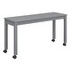 preview thumbnail 19 of 18, Gray Twin Size Solid Wood Loft Bed with Retractable Desk and Drawers