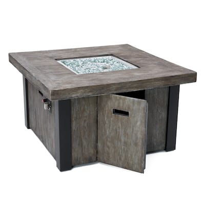 Taos Magnesia Outdoor Patio 42in Square Fire Table Kit - Brown