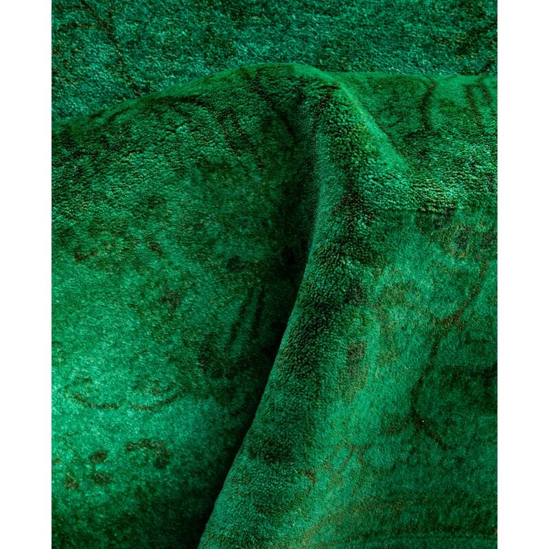 Overdyed One-of-a-Kind Hand-Knotted Area Rug - Green - 3' 1" x 5' 1"
