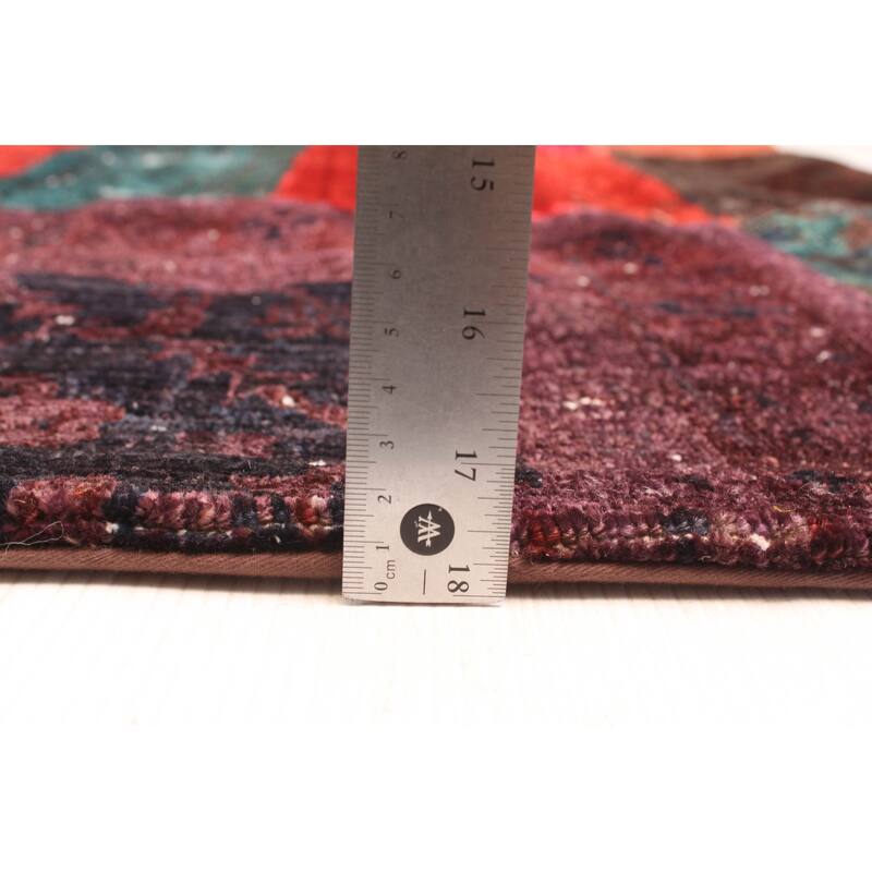 ECARPETGALLERY Hand-knotted Color Transition Patchwork Red Wool Rug - 5'5 x 8'3