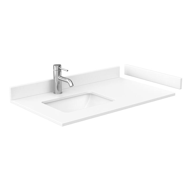 Daria 36-inch Single Vanity, Cultured Marble Top, 24-inch Mirror