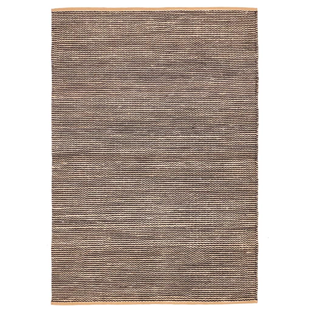 ECARPETGALLERY Braided Weave Palas Denizli Black, Tan Rug - 5'3 x 7'8