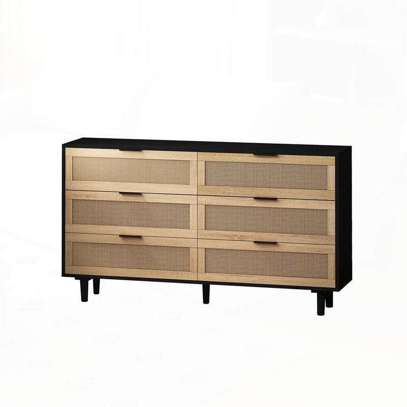 6-Drawers Rattan Storage Cabinet Rattan Drawer