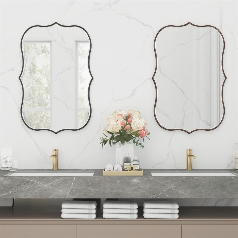 Asymmetrical Gold Antique Bronze Accent Wall Mirror - 23.62"×35.4"