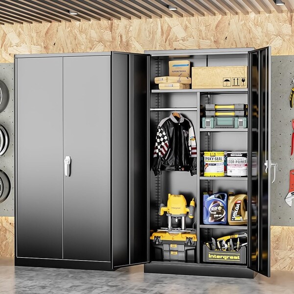 Metal Black Large-Capacity Lockable Closet Garage Storage Work