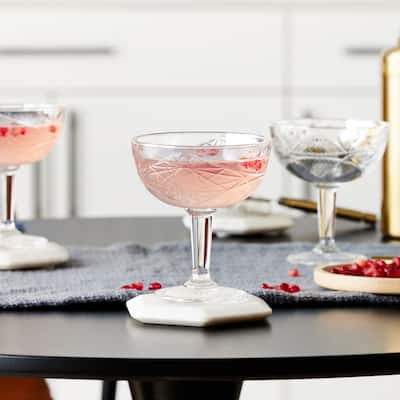 Libbey Hobstar Coupe Cocktail Beverage Drinking Glasses, 8.5 ounce, Set of 4 - Set of 4