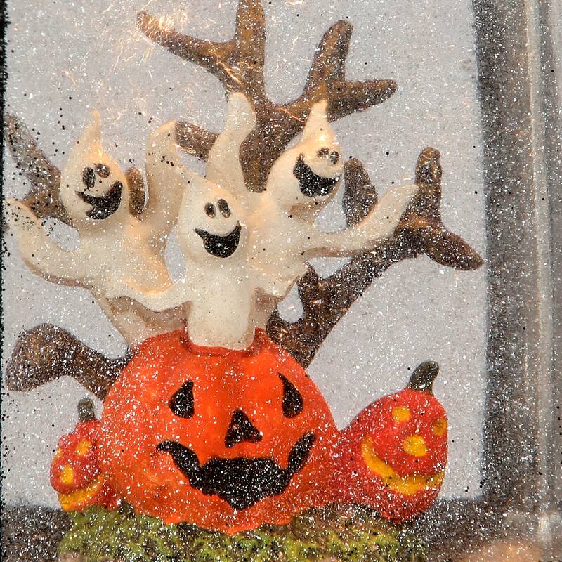 9.5"LED Graveyard Pumpkin Lantern USB