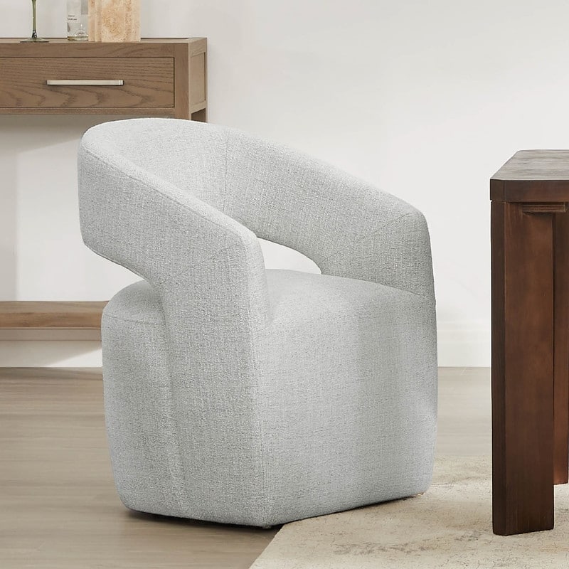 Joey Modern Barrel Dining Chair with Caster Wheels & Open Back Fully Assembled