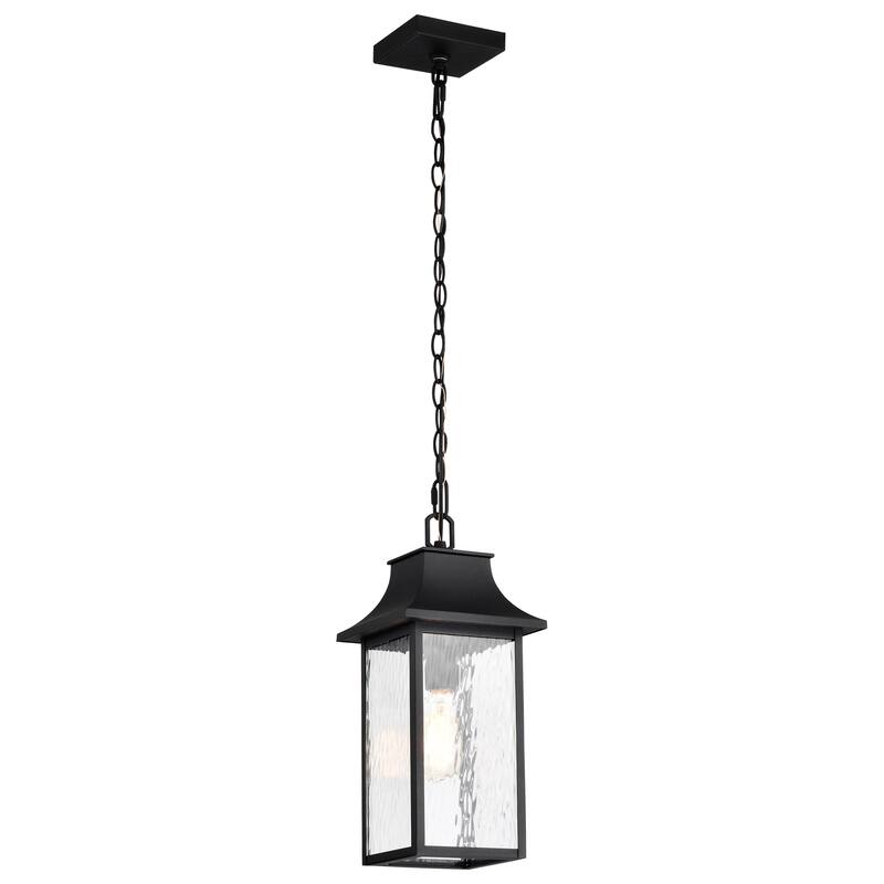 Austen Outdoor Hanging Light Matte Black Finish Clear Water Glass - Matte Black
