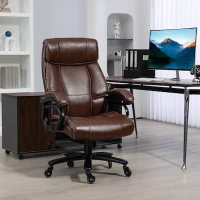 Vinsetto 400lbs Executive Office Chair for Big and Tall, PU Leather Computer Desk Chair with Adjustable Height, Swivel Wheels