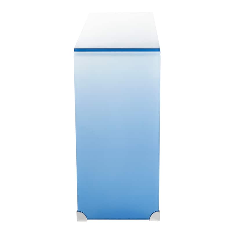 SAFAVIEH Crysta Ombre Glass Console Table - Clear / Blue - 43"W x 14"D x 30"H