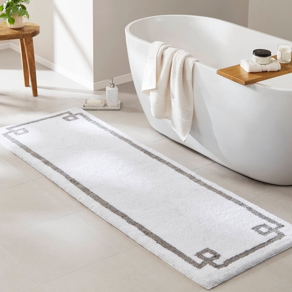 Madison Park Seafoam Evan Cotton Tufted Bath Rug