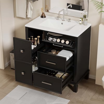 Modern Design Bathroom Storage Cabinet with Ceramic Sink Combo