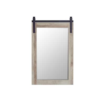 Cortes 24" Bathroom Vanity Barndoor Wall Mirror in Logs