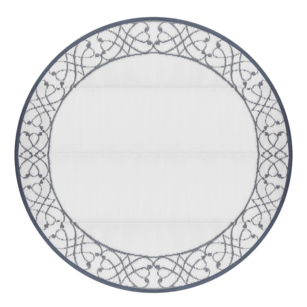 Outdoor5' x 5' Plastic Straw Reversible Rug for Decoration Garden, Backyard, Balcony
