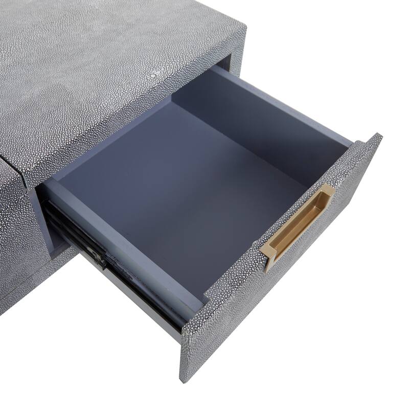 Light Gray Wood Vanity with Stool with Hidden Mirror