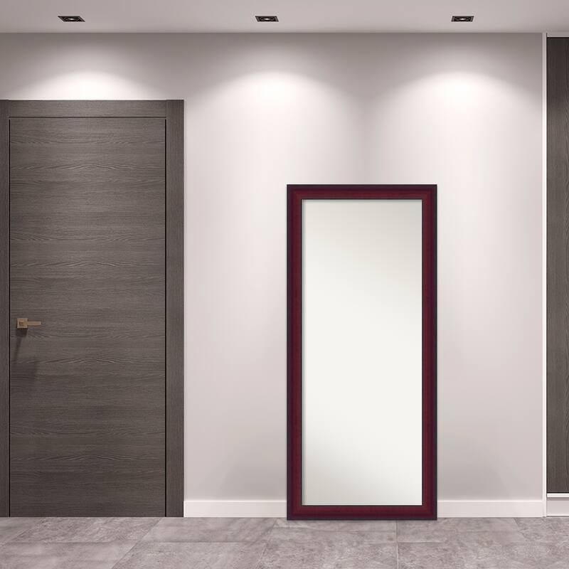 Canterbury Cherry Non-Beveled Wood Framed Full-Length Floor Leaner Mirror - Canterbury Cherry - Glass Size 24x60