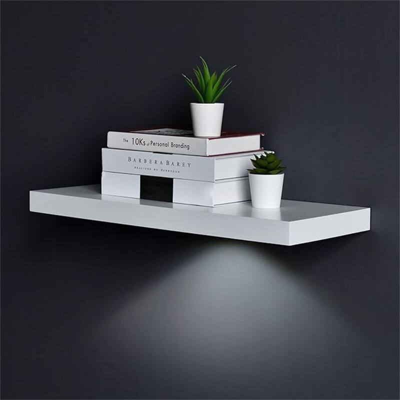 Floating Shelf - 9.2"D x 24"W x 1.5"H - 9.2"D x 24"W x 1.5"H - Led Floating Shelf White
