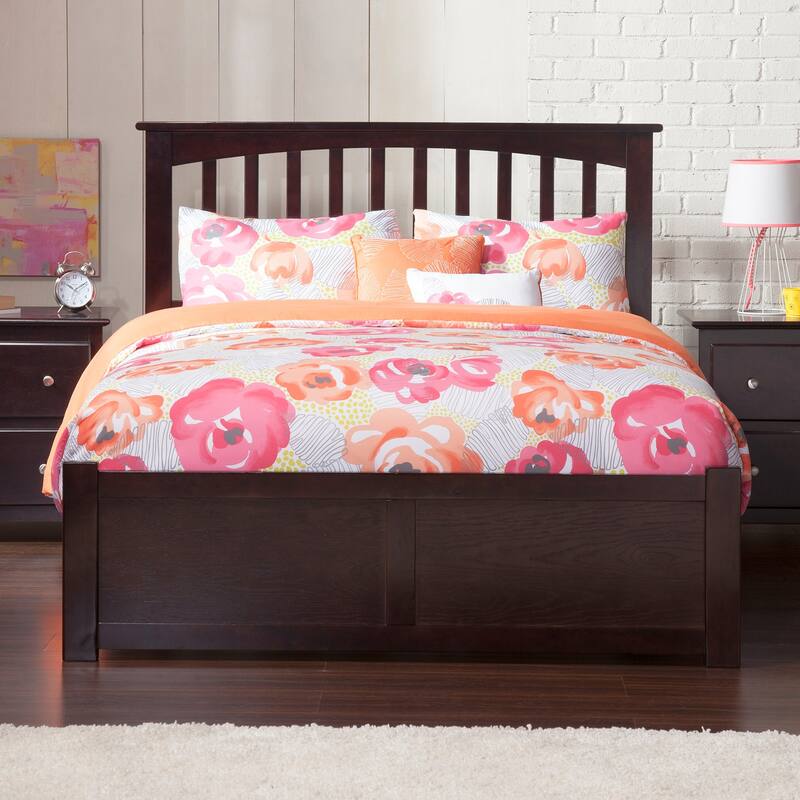 Mission Platform Bed with Footboard and Twin XL Trundle