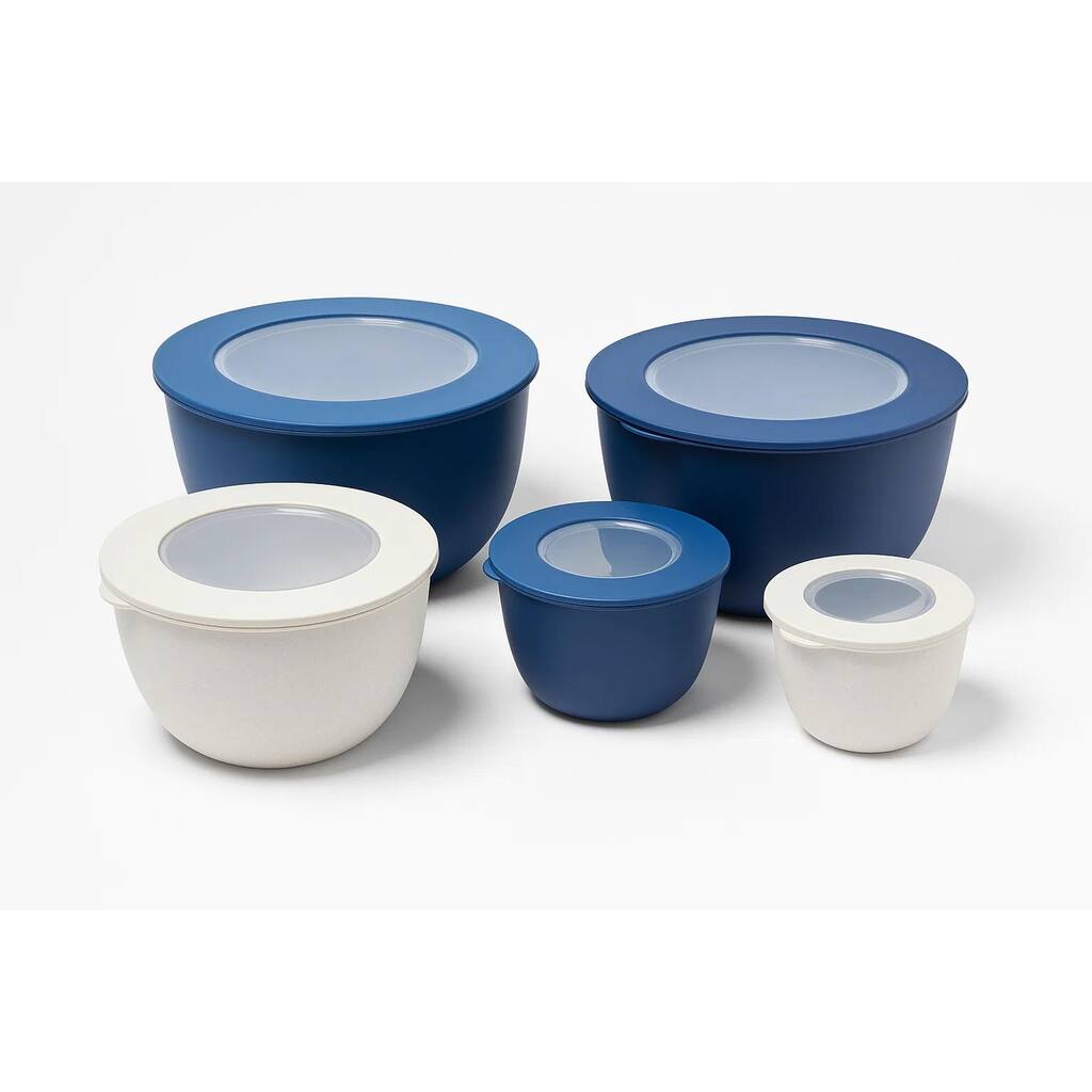10-Piece Wheat PP Mixing Bowl Set With Lids
