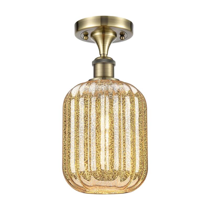 Innovations Lighting 516-1C-13-7 Preston Semi-Flush Preston 7" Wide - Antique Brass / Mercury