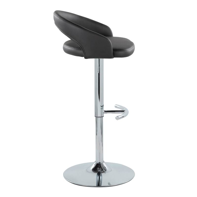 Grotto Upholstered Adjustable Barstool with Chrome Base