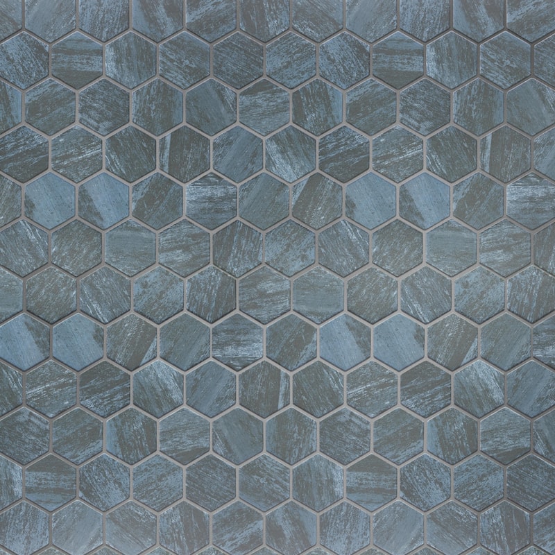 Merola Tile Cassis 2" Hex Black 11-1/8" x 12-5/8" Porcelain Floor and Wall Tile