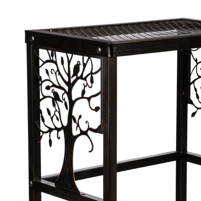 12" Decorative Metal Plant Stand, Set of 2