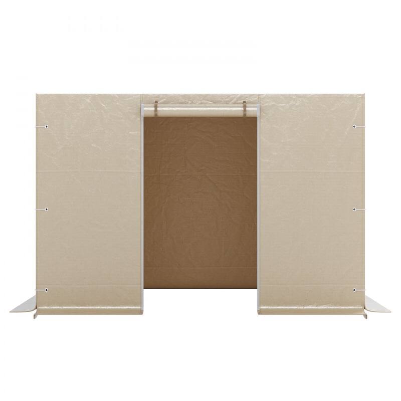 Beige 10x10 Ft Gazebo Replacement Cover Waterproof Sidewalls with Windows and Door Panels - 9.58 × 9.58 ft