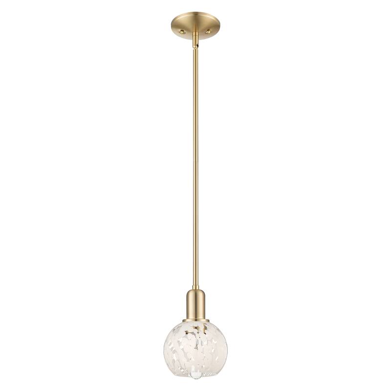 Innovations Lighting Endless Possibilities Arcadia - White Mouchette - 1 Light 6" Stem Hung Mini Pendant - Champagne Bronze
