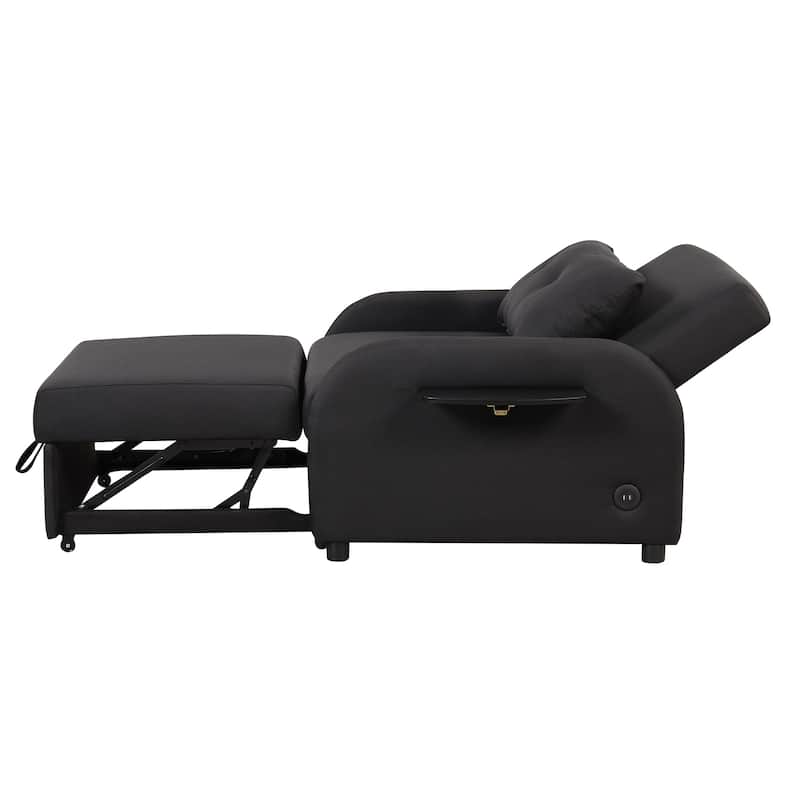 3 in 1 Pull Out Sleeper Sofa, Sofa Bed with Adjustable Backrest, Daybed with USB Charging Port and Wing Table