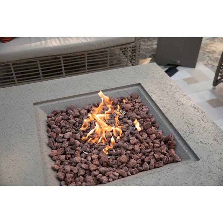 AMS Fireplace Brooklyn Travertine Fire Pit Bundle - 40" x 40" x 17"