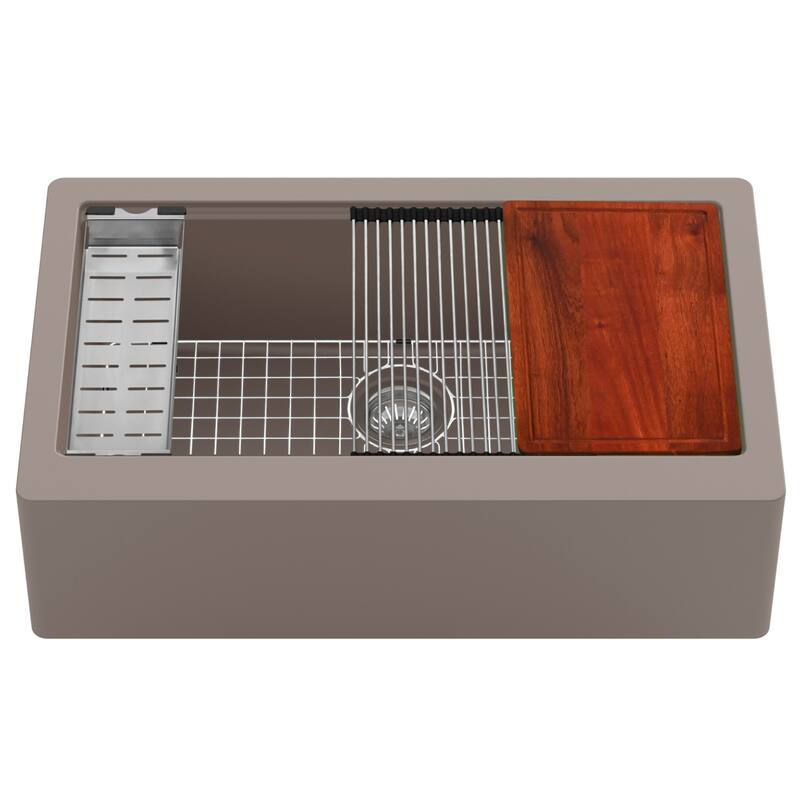 Karran USA QAWS-740 Quartz QAWS Series 34" Farmhouse Single Basin - Concrete