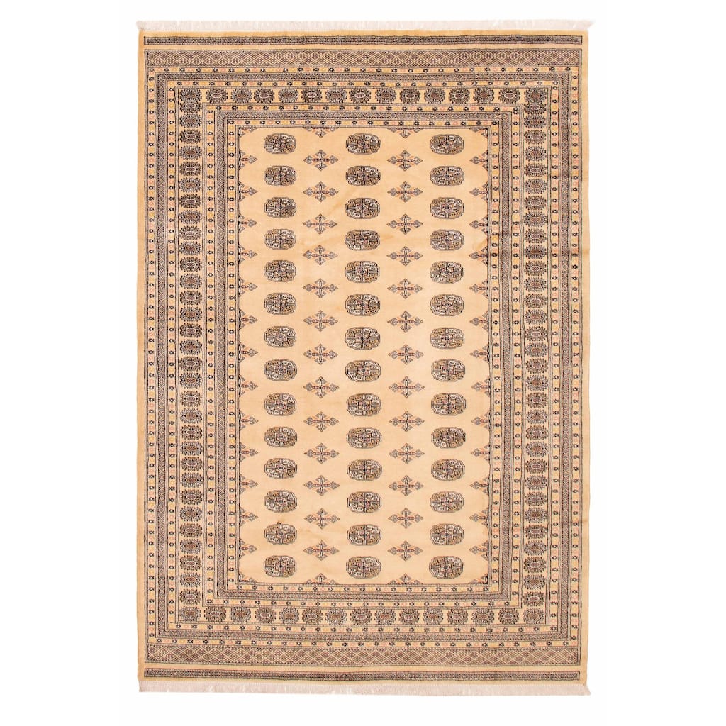 ECARPETGALLERY Hand-knotted Peshawar Bokhara Beige Wool Rug - 6'7 x 9'9