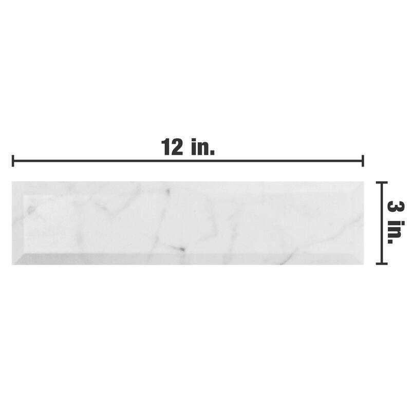 Merola Tile Classico Carrara Matte Metro 3" x 12" Ceramic Wall Tile