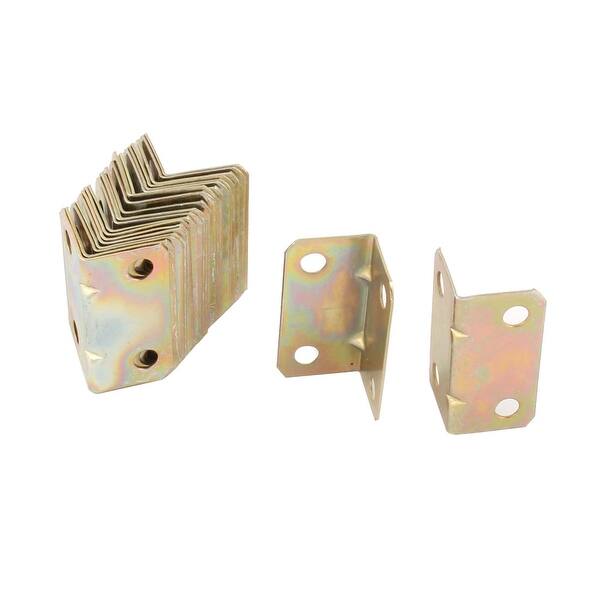 Shop Library Metal Cabinet Corner Edge Guard Angle Brace Joint Fastener Bracket 20pcs Gold Tone Overstock 28855141
