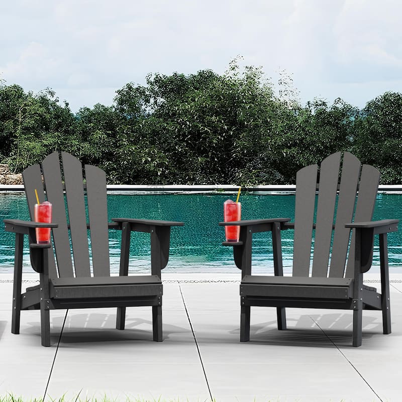 Outdoor Adirondack Chairs Outdoor Chair Plastic Lawn Chairs for Outdoor Use Set of 2 - Grey