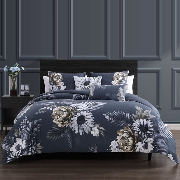 slide 2 of 12, Bebejan Forget Me Not 100% Cotton Sateen 5-Piece Reversible Comforter Set