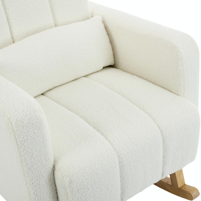 ​Plush Rocking Chair - Soft Teddy Velvet Upholstery