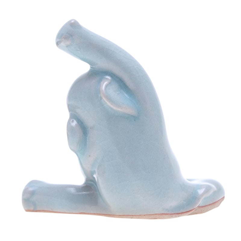 Novica Handmade Head To Knee Celadon Ceramic Figurine