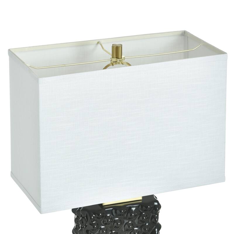 Tamara Day for Stylecraft Edmund Table Lamp - Polished Brass & Pearl Blush - Off-White Shade