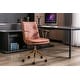 preview thumbnail 1 of 21, Porthos Home Tilly Office Chair, PU Leather, Gold Chrome Roller Base