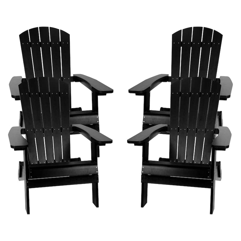 Poly-resin Folding Adirondack Indoor/Outdoor Patio Chair (Set of 4)