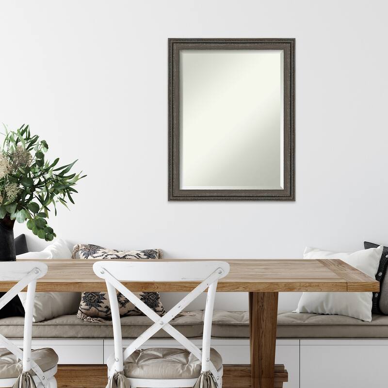Upcycled Beveled Wood Framed Wall Mirror