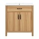 preview thumbnail 15 of 37, Natural Oak Bathroom Vanity with Ceramic Sink Solid Wood MDF Storage Cabinet for Bathroom 24/30/48/60 inches