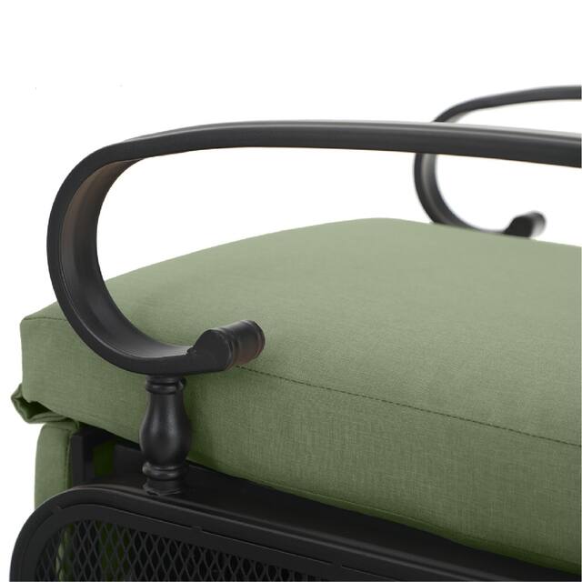 Outdoor Adjustable Cushioned Metal Patio Recliner Lounge Chair