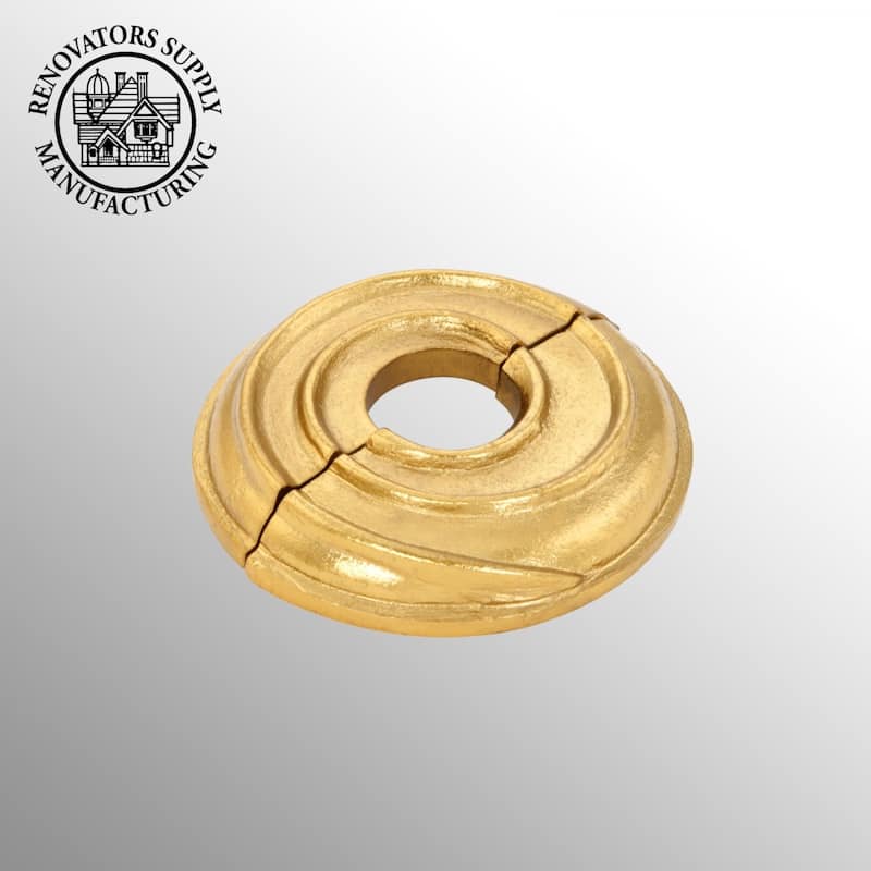 Brass Radiator Flange Spiral 3/4" (IPS) Pipe Flange: 1" I D; 3-1/8" O D Renovators Supply